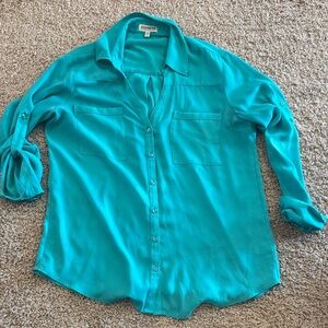 Express Turquoise Button-Down Shirt